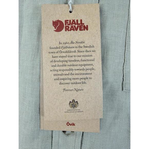 Fjallraven Ovik Travel Shirt Mens Small Short Sleeve Button Up Hemp Tan New NWT - Picture 3 of 9
